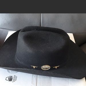 Bullhide Cowboy style hat with Bull pendent; size 7 5/8